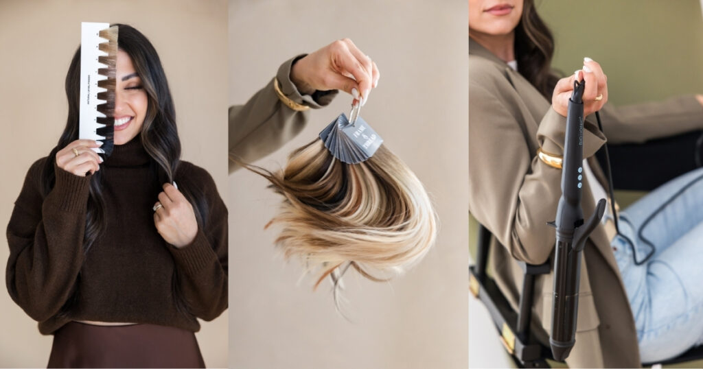 Detail shots from a brand shoot for a hairstylist.
